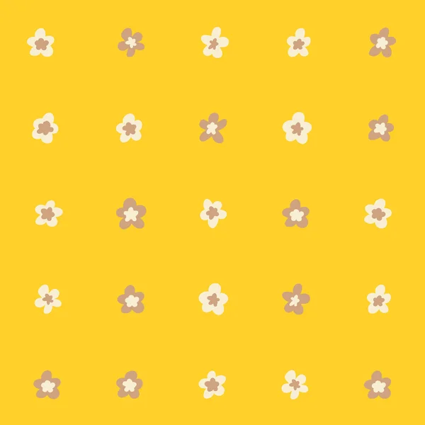 Amazing cute seamless vintage yellow floral pattern — Stock Vector