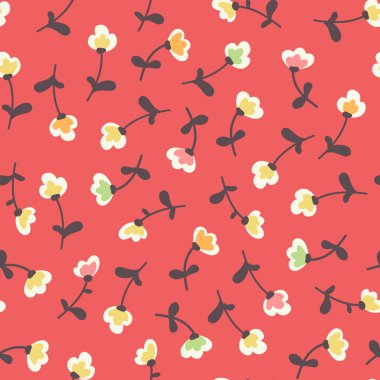 İnanılmaz şirin sorunsuz vintage renkli çiçek desenli