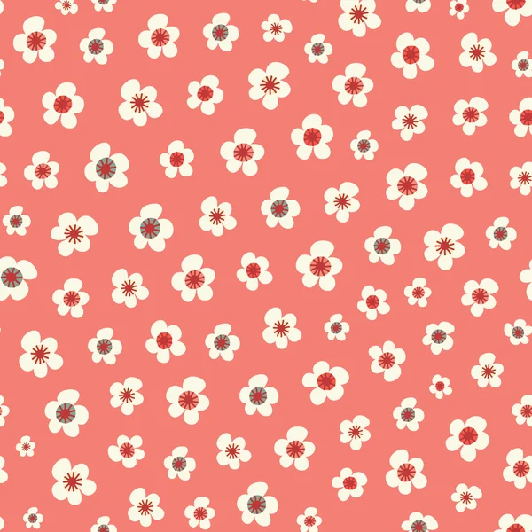 Incrível bonito sem costura vintage vermelho colorido padrão floral — Vetor de Stock