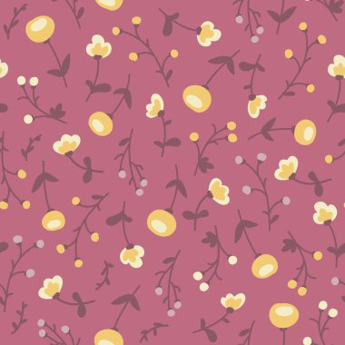 İnanılmaz şirin sorunsuz vintage renkli çiçek desenli