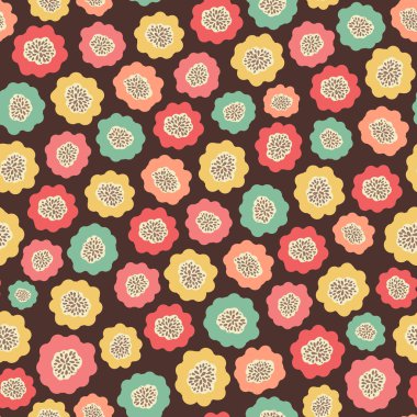 İnanılmaz şirin sorunsuz vintage renkli çiçek desenli