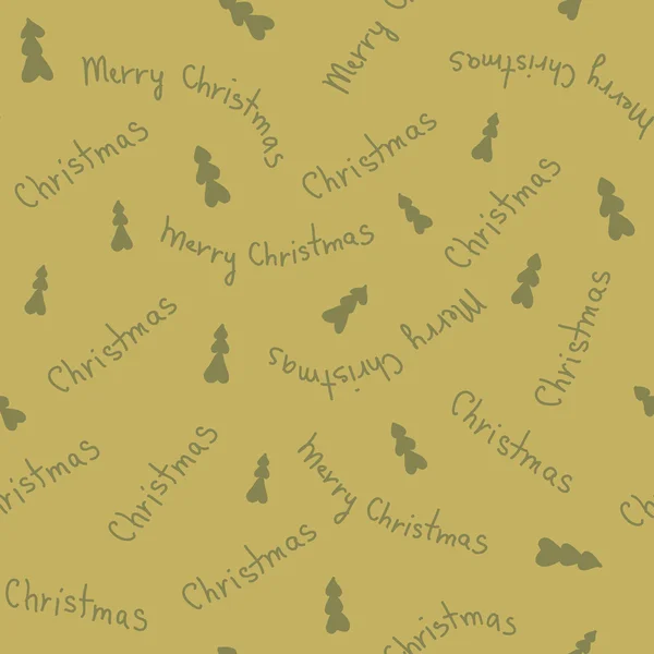 惊人的可爱无缝老式绿色圣诞树模式的圣诞节 — 图库矢量图片