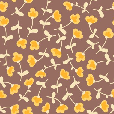 İnanılmaz şirin sorunsuz vintage renkli çiçek desenli