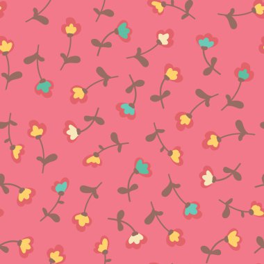 İnanılmaz şirin sorunsuz vintage renkli çiçek desenli