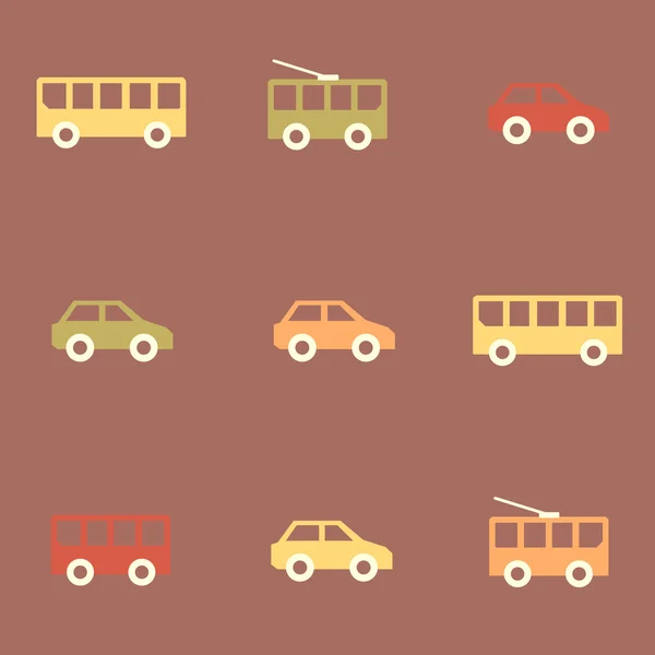 Amazing seamless vintage car brown pattern — Wektor stockowy