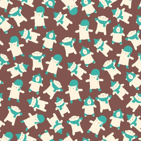 Christmas amazing seamless cute bear animal pattern — Stockvector