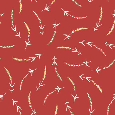 Esans vektör seamless modeli. Kekik, biberiye, lavanta, fesleğen, citronella, çam, nane. Sabun yapma. İllüstrasyon