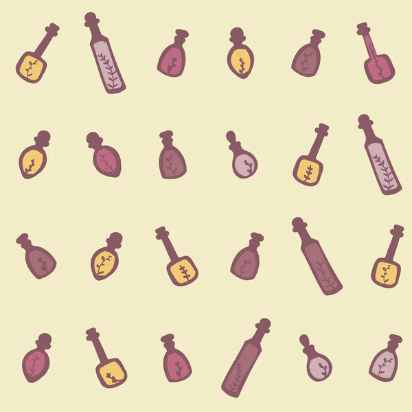 Essential oil vector seamless pattern. Thyme, rosemary, lavender, basil, citronella, pine, peppermint. Soap making. Illustration Stock Vector