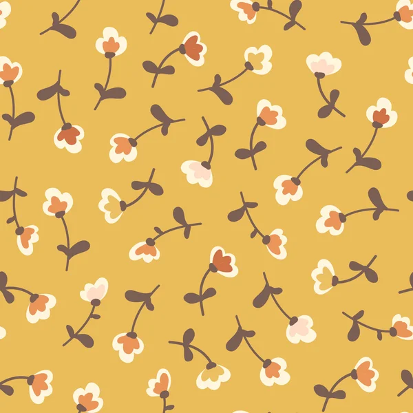 Amazing cute seamless vintage colorful floral yellow pattern — Stock Vector