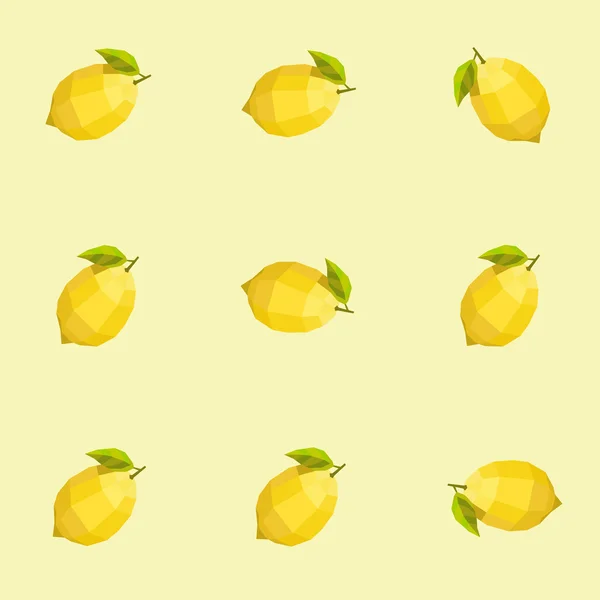 Modèle de citron polygone vintage sans couture — Image vectorielle
