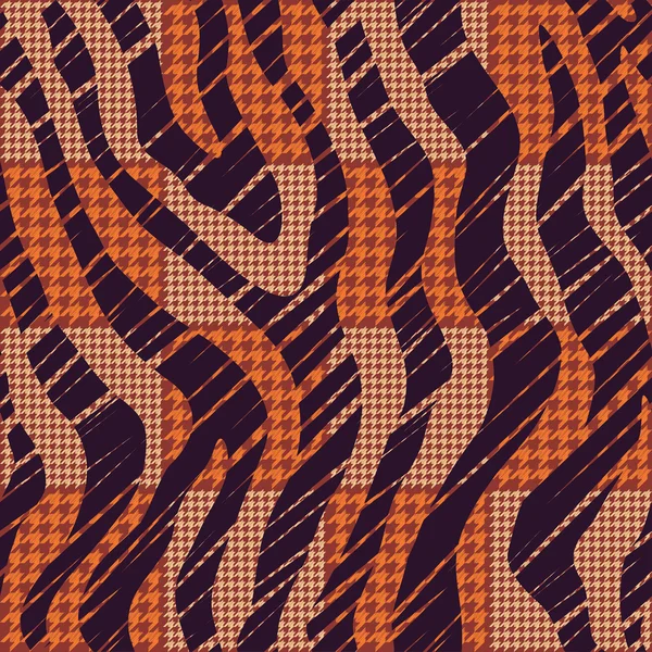 Mode animal motif tartan sans couture — Image vectorielle