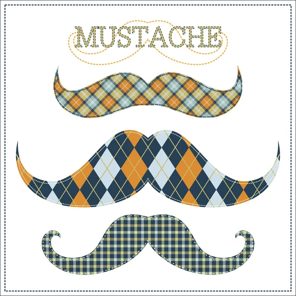 Illustration of tartan mustaches — Stock Vector