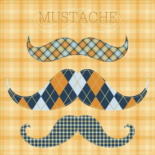 Illustration of tartan mustaches — Stock Vector