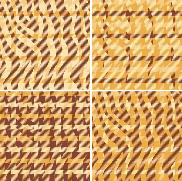Mode animal motif tartan sans couture — Image vectorielle
