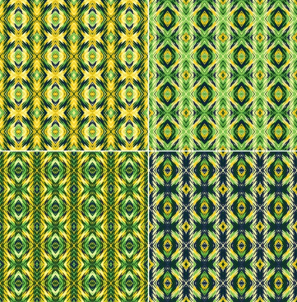 Abstract ethnic fabric pattern set — Stock Vector