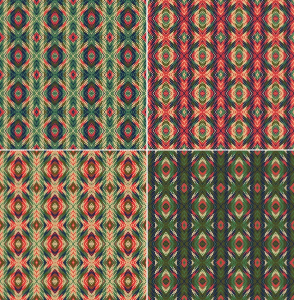 Abstract ethnic fabric pattern set — Stock Vector