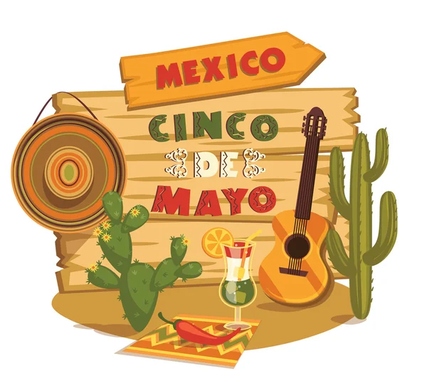 Cinco de mayo. Illustrazione vettoriale — Vettoriale Stock