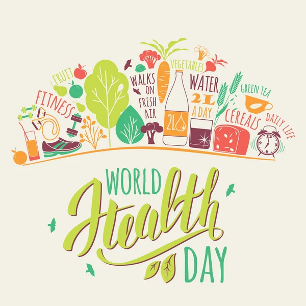 Concepto del Día Mundial de la Salud. — Vector de stock