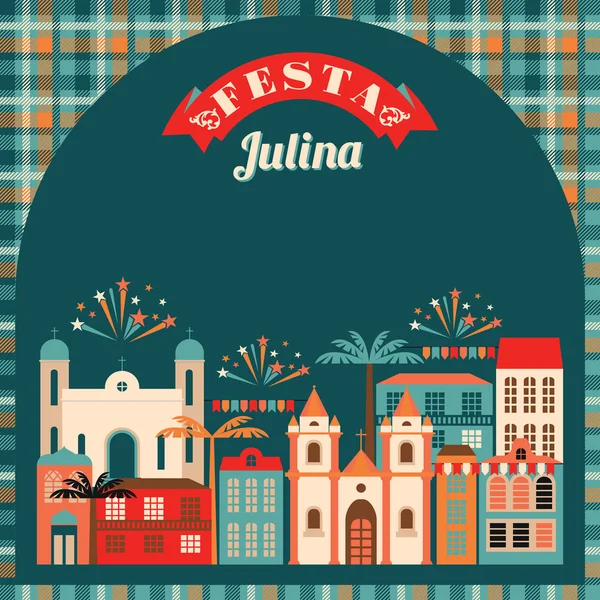 Fiesta latinoamericana, la fiesta de junio de Brasil . — Vector de stock