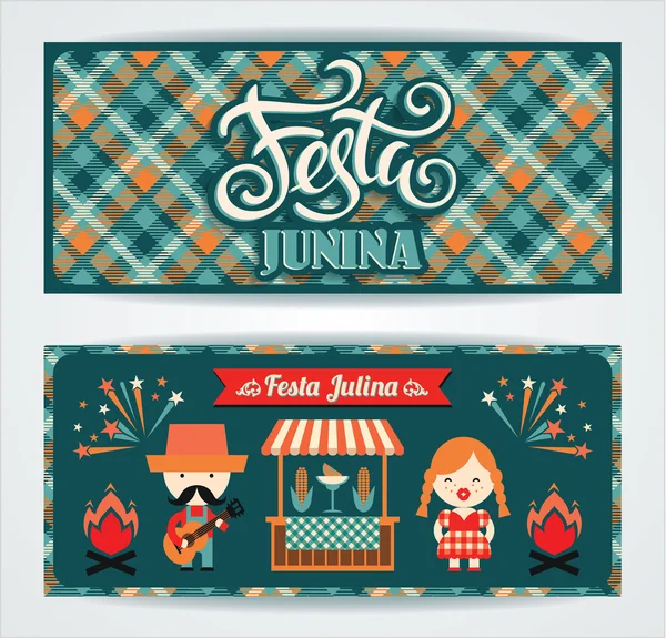 Fiesta latinoamericana, la fiesta de junio de Brasil . — Vector de stock