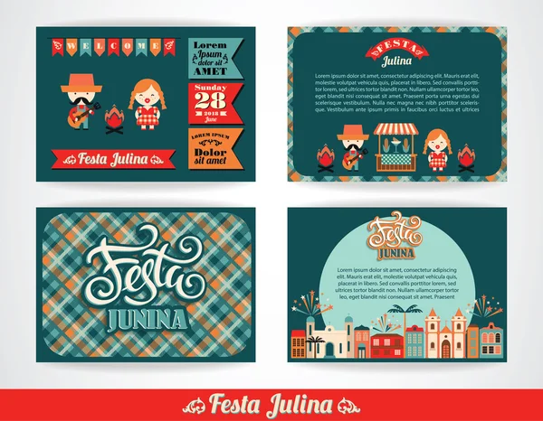 Fiesta latinoamericana, la fiesta de junio de Brasil . — Vector de stock