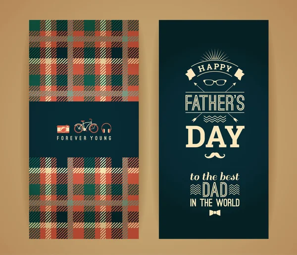 Happy Father's Day Card In Retro Style. — Stock Vector