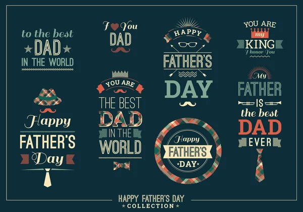 Design kolekce Happy Den otců v Retro stylu. — Stockový vektor