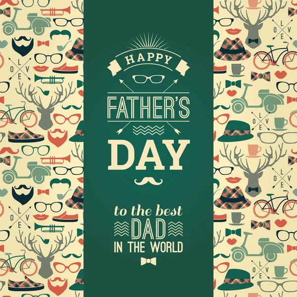 Happy Father's Day Card In Retro Style. — Stock Vector