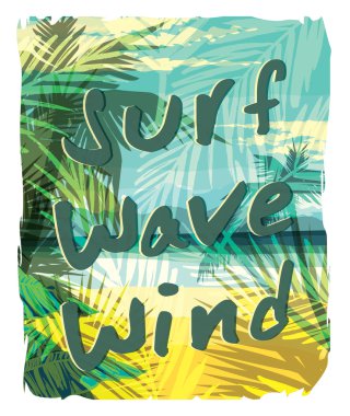 Tropikal plaj yaz yazdırma