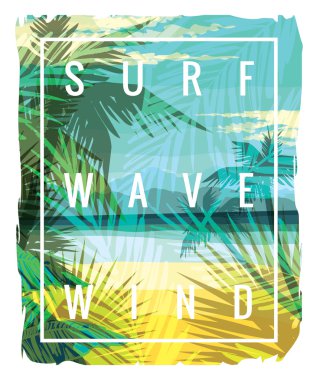 Tropikal plaj yaz yazdırma