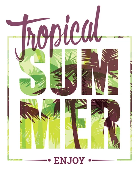 熱帯夏の印刷 — ストックベクタ