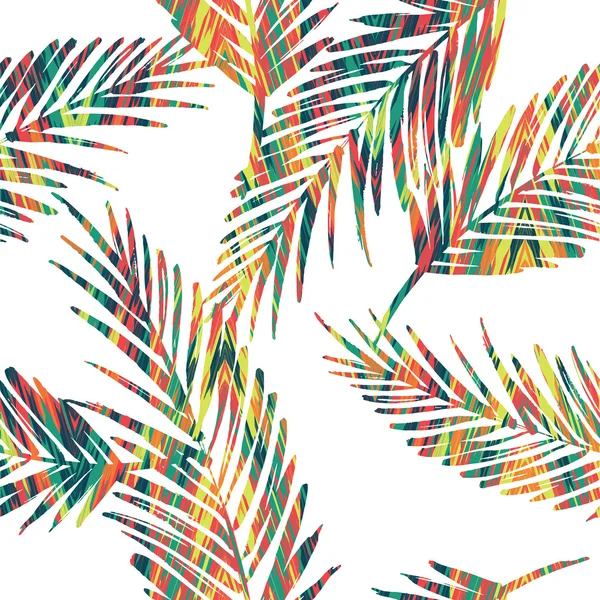 Exotické vzor bezešvé s palmovými listy — Stockový vektor