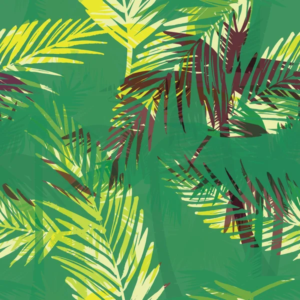 Naadloze exotische patroon met palmbladeren — Stockvector