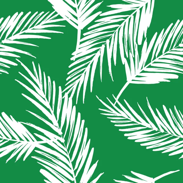 Nahtlose exotische Muster mit Palmblättern — Stockvektor