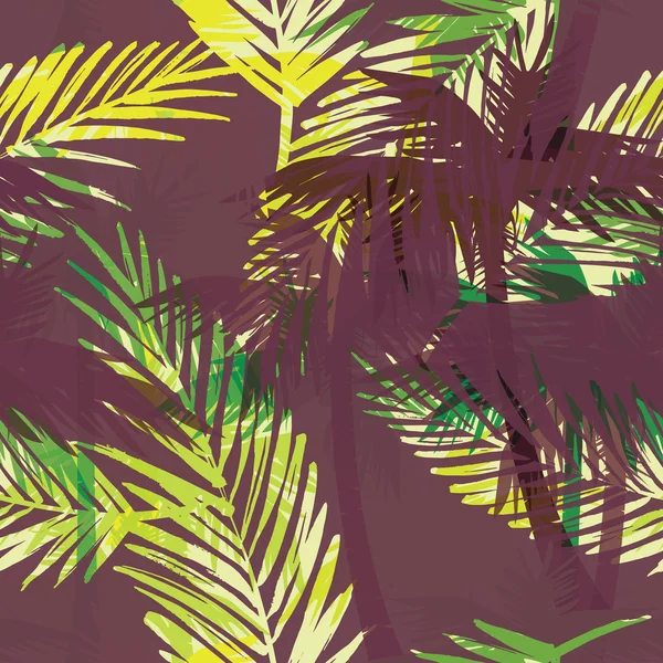 Patrón exótico sin costuras con hojas de palma — Archivo Imágenes Vectoriales