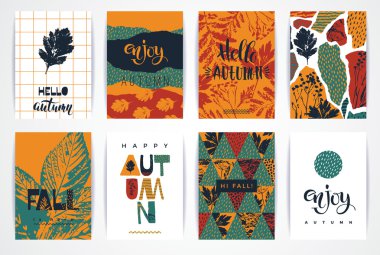 Sanatsal yaratıcı sonbahar kart dizisini.