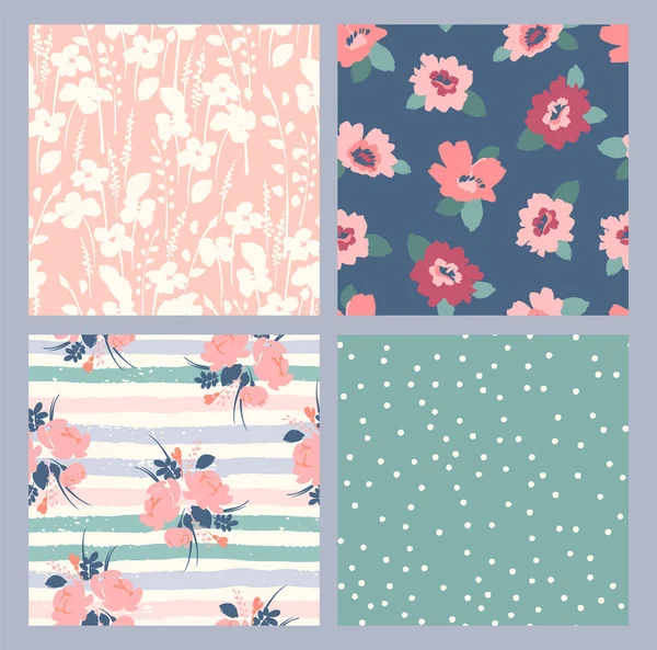 Floral motifs abstraits sans couture. Conception vectorielle pour différents surfeurs. — Image vectorielle