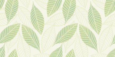 Soyut yaprakları olan sanatsal kusursuz desen. Kağıt, kapak, kumaş, iç dekorasyon ve diğer şeyler için modern tasarım.