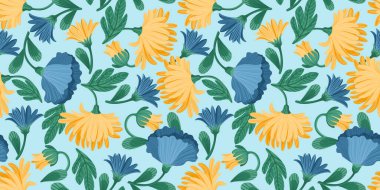 Çiçeksel, soyut, pürüzsüz desen. Vektör tasarımı