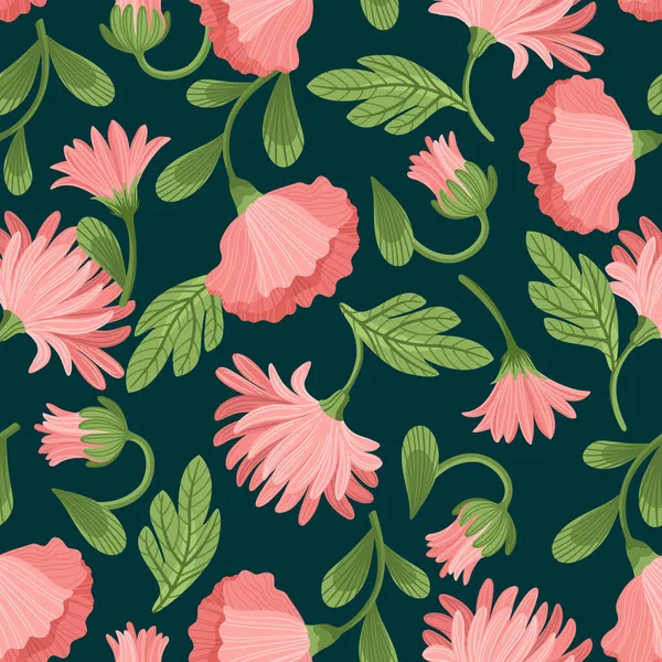 Floral abstrakte nahtlose Muster. Vektordesign — Stockvektor