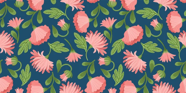 Floral abstrakte nahtlose Muster. Vektordesign — Stockvektor