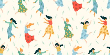 Güzel dans eden kadınlarda kusursuz bir şekil. Uluslararası Kadınlar Günü ve diğerleri için kavram