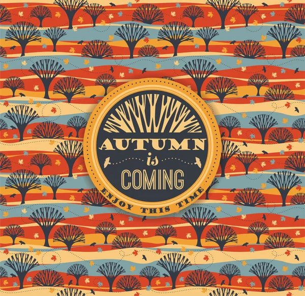 タイポグラフィと秋のベクトル パターン — ストックベクタ
