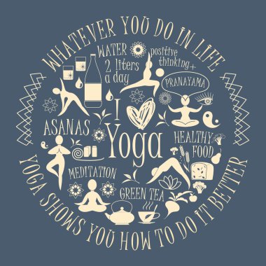 Yoga alıntı ile Yoga arka plan