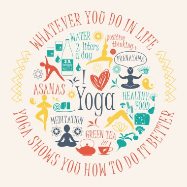 Yoga alıntı ile Yoga arka plan
