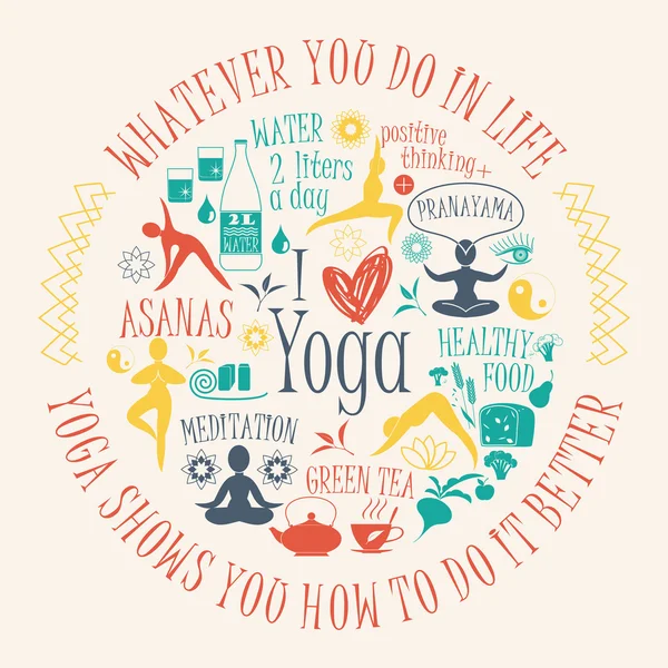 Yoga-Hintergrund mit yogischem Zitat — Stockvektor
