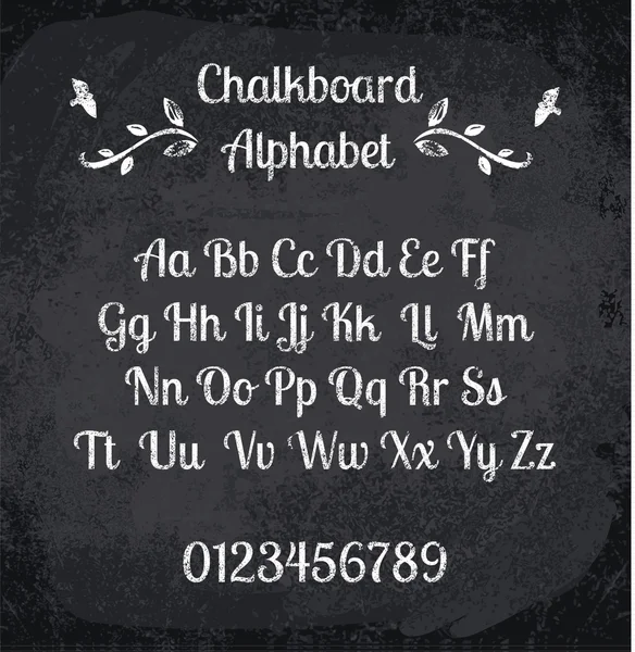 Vector illustration of chalked alphabet — Stock Vector