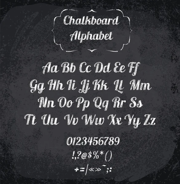 Vector illustration of chalked alphabet — Stock Vector