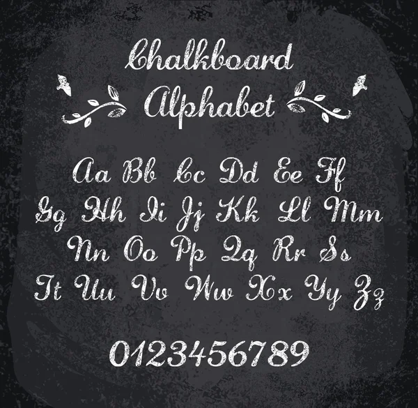 Vector illustration of chalked alphabet — Stock Vector