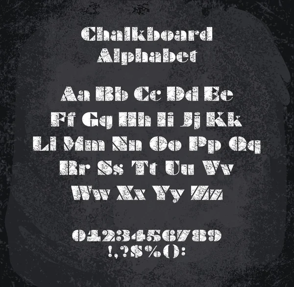 Vector illustration of chalked alphabet — Stock Vector